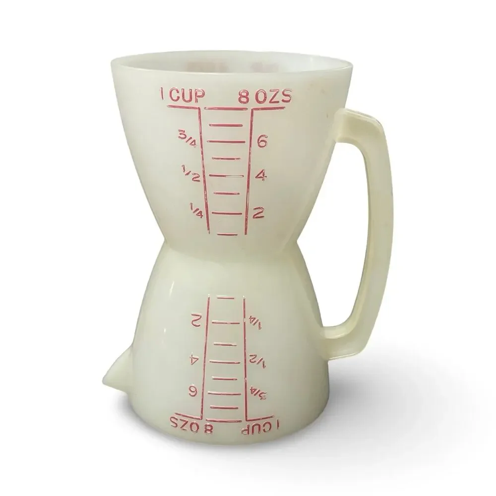Vintage Tupperware Hourglass Measuring Cup 860 Two-Sided Wet Dry 1 Cup 8oz USA